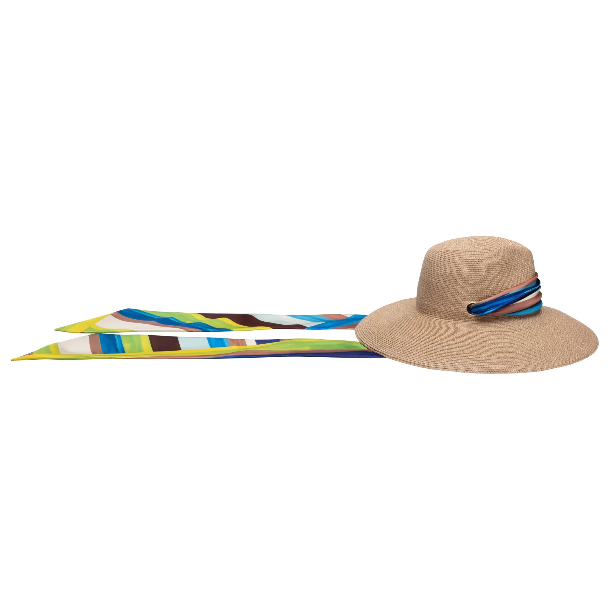 Online Cassidy In W/Blue-Multicolor Scarf Women Fedora