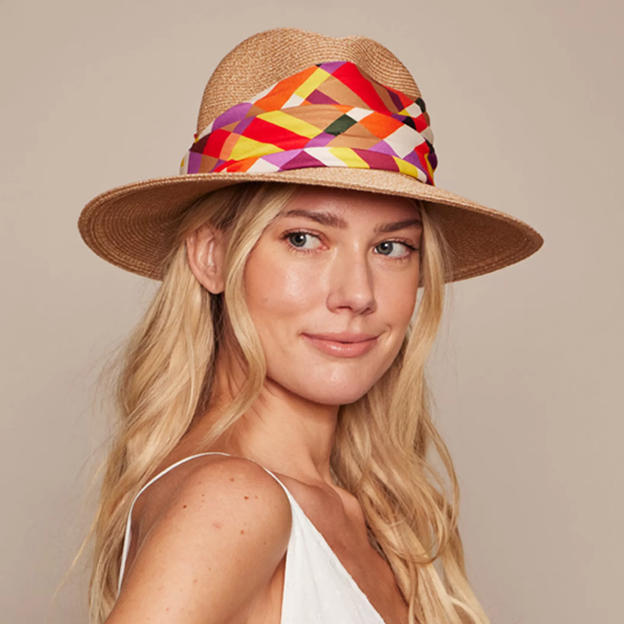 Store Courtney In W/Geo-Print Band Women Fedora