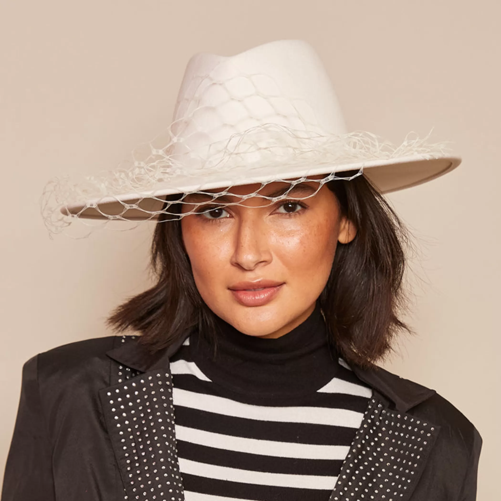 Best Harlowe In W/Asymmetric Veil Women Fedora