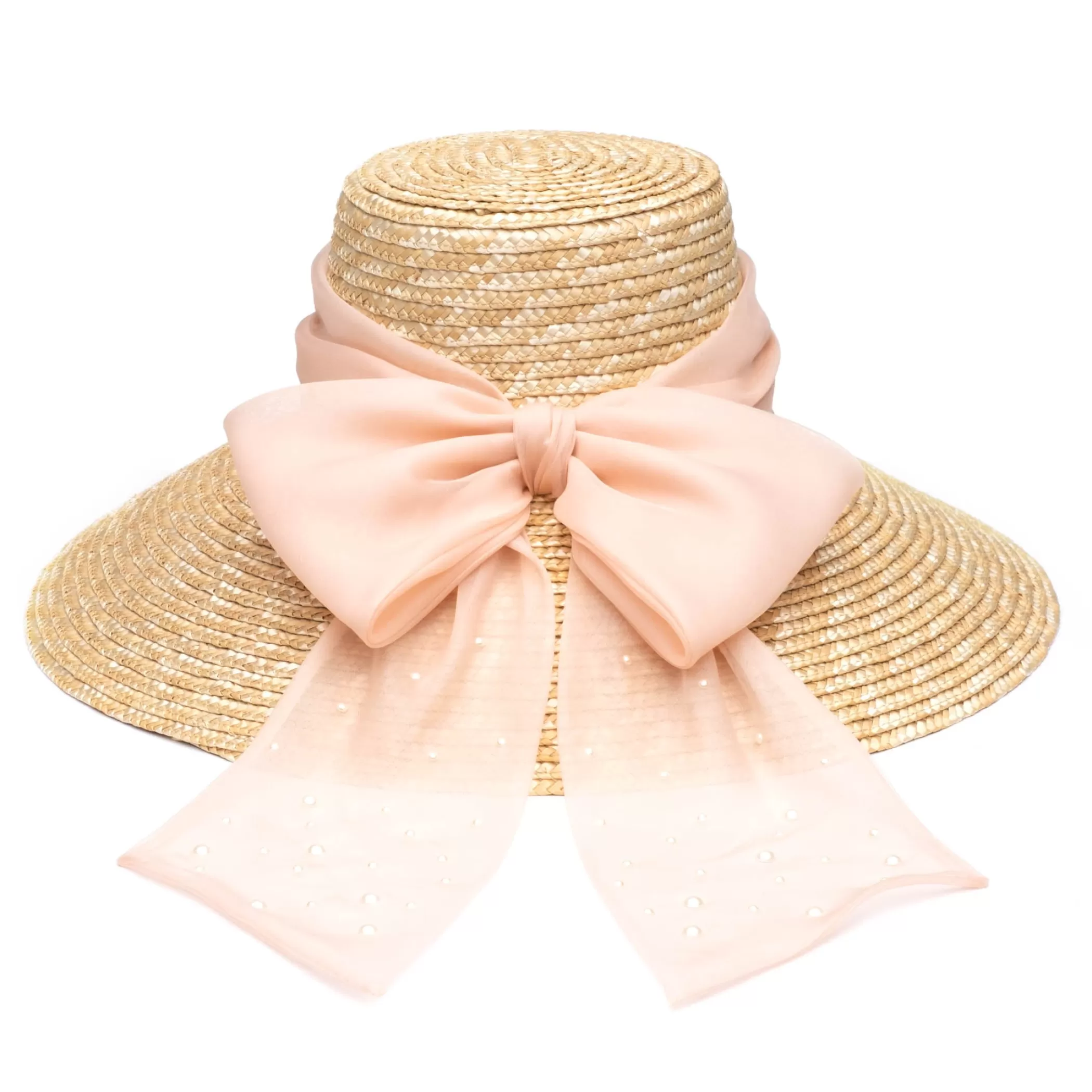 Shop Mirabel In Natural W/Blush Bow & Pearls Women Sunhat