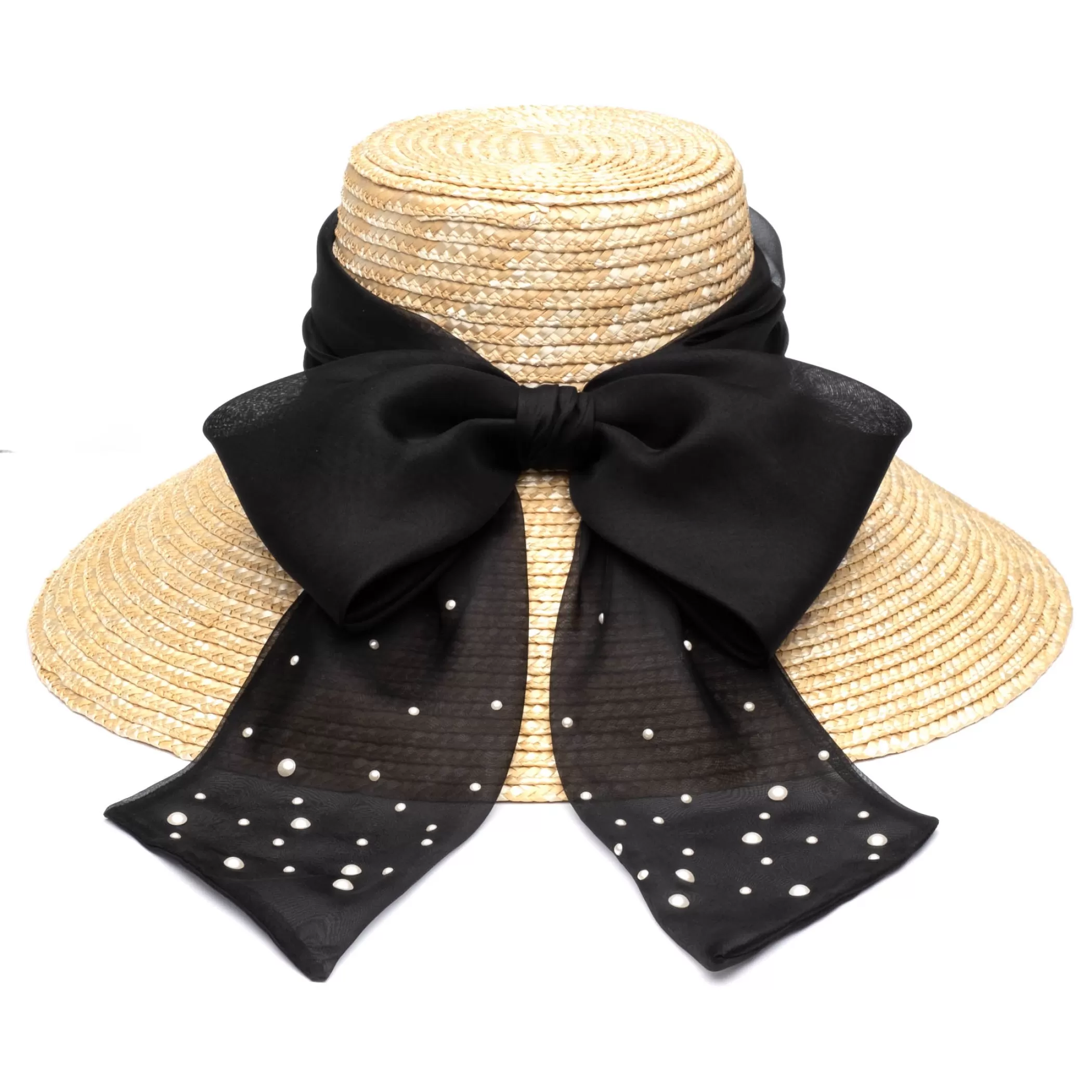 Store Mirabel In Natural W/Bow & Pearls Women Sunhat