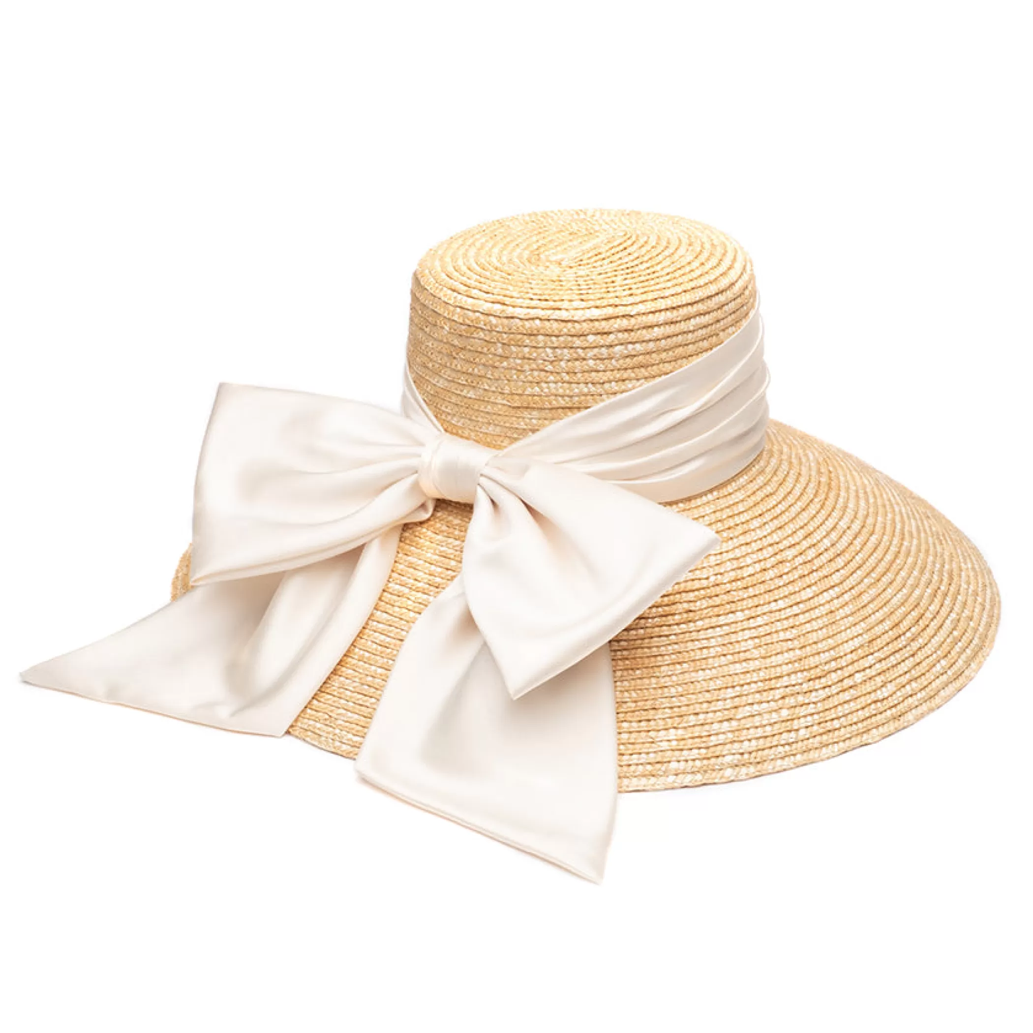 Best Mirabel In Natural W/Cream Satin Bow Women Sunhat