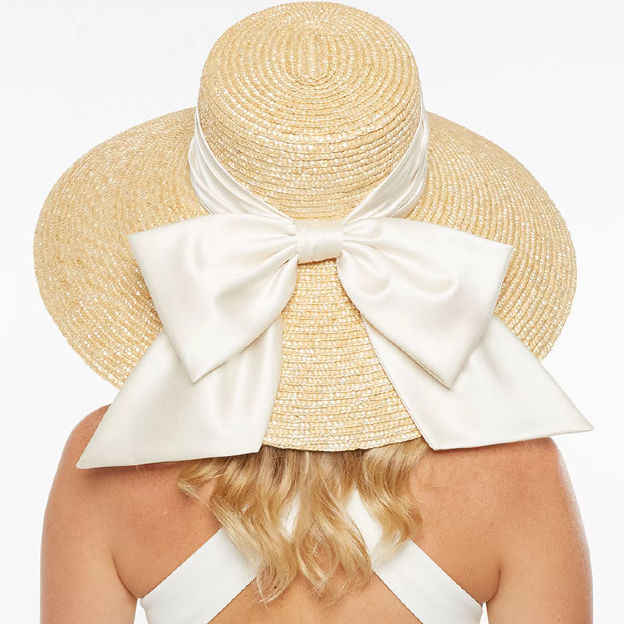 Best Mirabel In Natural W/Cream Satin Bow Women Sunhat